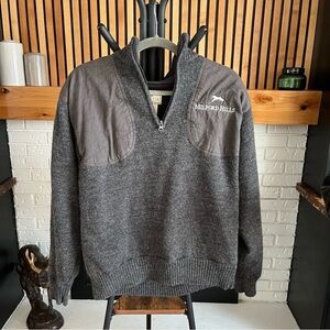 Beretta Gray Zip Up Sweater with Quarter-Zip Closure and Relaxed Fit